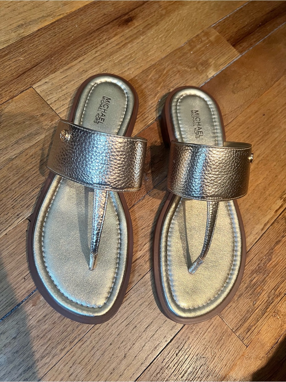 MICHAEL Michael Kors Gold  Thong Sandals